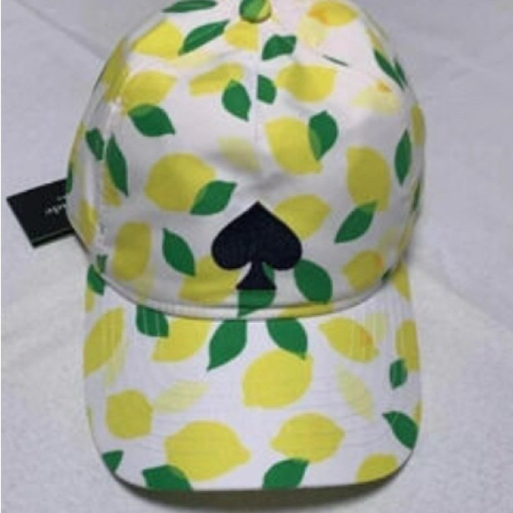 KATE SPADE SUMMER Lemon Print Cap with Spade Logo - Picture 2 of 3